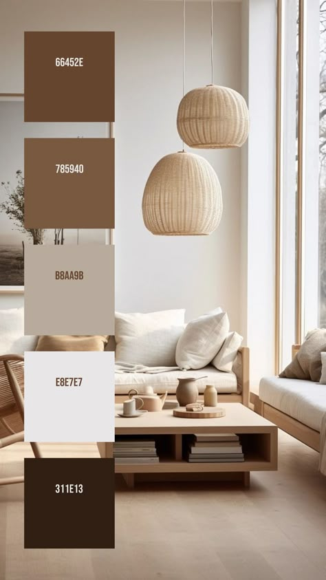 Colors:
66452E
785940
B8AA9B
E8E7E7
311E13 Neutral Colour Palette Interior Design, Neutral Palette Living Room, Wooden Color Palette, Japandi Colors, Coffee Color Palette, Office Color Palette, Coffee Table Chairs, Japandi Color Palette, Natural Colour Palette