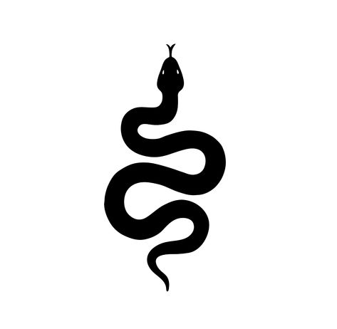 Black And White Images Simple, Cute Snake Illustration, Simple Snake Drawing, Snake Illustration Design, Snake Drawing Simple, Snake Draw, Snakes Drawing, Snake Icon, Snake Silhouette