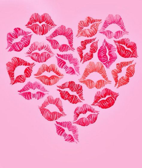 Pink lipstick kiss heart Pink Lipstick Kiss, Heart Lips, Lips Illustration, Happy Love Day, Glitter Rosa, Kiss Art, Lipstick Kiss, Illustrations Art, Sweet Kisses