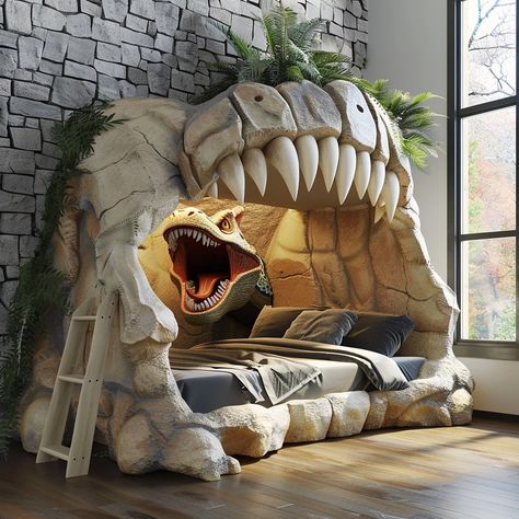 Dinosaur Bed, Dinosaur Bedding, Rock Textures, Dreams Beds, Week 5, Childrens Room, Video Games, Texture, Bedroom