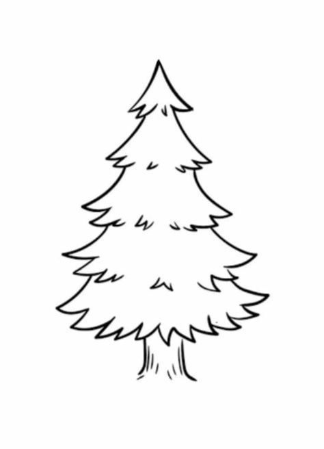 Pine Tree Outline, Christmas Tree Drawing Easy, Lil Doodles, Tree Drawing Simple, Pine Tree Drawing, Christmas Tree Drawing, Whatsapp Wallpaper Cute, Alt Style, Whatsapp Wallpaper