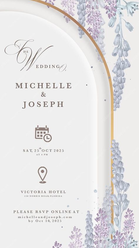 Premium PSD | Electronic wedding invitation with blue flower Floral Invitation Design, Electronic Wedding Invitations, Engagement Invitation Cards, Invitation Frames, Digital Invitations Wedding, Diy Embroidery Designs, Luxury Invitation, Candle Wedding Favors, Engagement Invitations