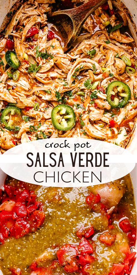 Crock Pot Salsa, Verde Chicken, Salsa Verde Chicken, Crockpot Dishes, Health Dinner Recipes, Healthy Crockpot, Crockpot Recipes Slow Cooker, Dinner Recipes Crockpot, Healthy Crockpot Recipes