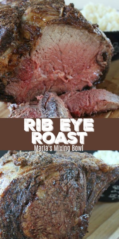 Rib Eye Roast Recipe is one of the tastiest and most expensive cuts of beef you will ever have. Let me tell you if it’s cooked right it is so worth it! #rib #eye #roast #beef #dinner #tender #company #holiday #delicious Bone In Ribeye Roast, Rib Eye Roast, Eye Roast, Beef Roasts, Prime Rib Roast Recipe, Ribeye Roast, Bone In Ribeye, Rib Roast Recipe, Rib Recipe