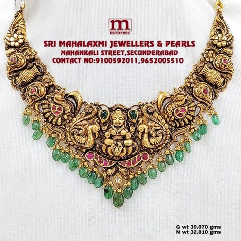 Temple Jewellery Choker Antiques, Necklace In 40 Grams Gold, Gold Necklace In 30 Grams Indian, Latest Nakshi Necklace Designs, Nakshi Gold Necklace, Gold Jewellery Design Necklaces Latest, Latest Antique Necklace Designs, Antique Necklace Gold Indian Temple Jewellery, Latest Nakshi Jewellery