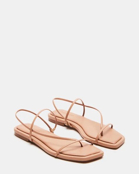 LYNLEY Natural Strappy Square Toe Sandal | Women's Sandals – Steve Madden