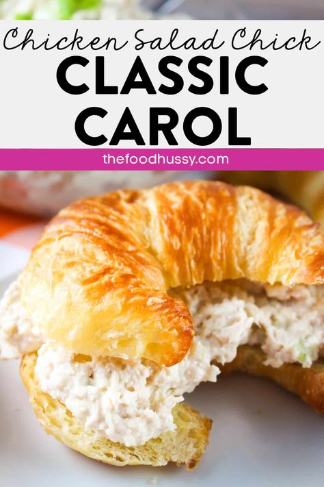 Chicken Salad Chick Classic Carol Recipe, Classic Carol Chicken Salad, Basic Chicken Salad, Basic Chicken Salad Recipe, Classic Chicken Salad Sandwich, Chicken Salad Chick Recipe, Chicken Salad Chick, Chicken Celery, Homemade Chicken Salads