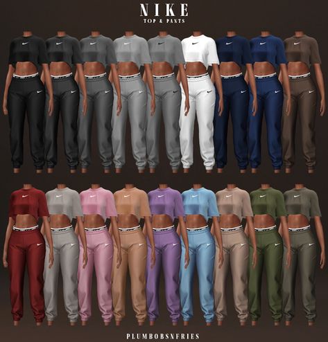 NIKE | top & pants | Patreon Sims 4 Cc Outfits Female Patreon, Sims4 Woman Clothes, Sims 4 Cc Women Outfits, Ts4 Baddie Clothes, Sim4cc Clothes, Mods For Sims 4 Clothes, Sims 4cc Shoes, Sims 4 Cc Streetwear Clothes, Sims 4 Woman Cc