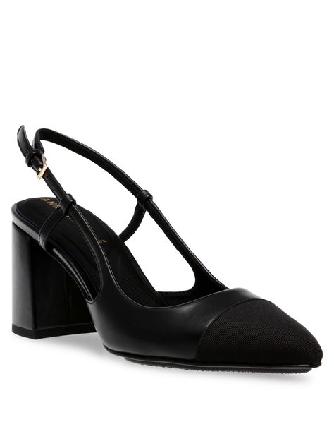 Anne Klein Black Brooklyn Sling Back Pump Shoe Inspo, Buckled Heels, Aesthetic Shoes, Oui Oui, Sling Back, Pretty Shoes, Work Shoes, Black Pumps, Shoe Game