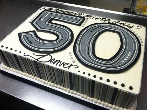 50 50th Birthday Sheet Cake, Cake Mix Fudge, 50th Birthday Cakes For Men, Birthday Sheet Cake, White Flower Cake, White Flower Cake Shoppe, Cake Sheet, Cake Design For Men, Cake Designs For Girl