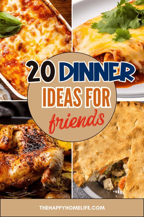 Planning a dinner party or a casual get-together? Discover the best dinner ideas for friends on our new blog post. From the ultimate lasagna to a flavor-packed shrimp boil, there's something for everyone 🍲. Don't miss out! Click our link to explore these delicious recipes and start creating lasting memories around the dining table with our amazing dinner ideas. What To Serve Guests For Dinner, Friends Meal Ideas, Dinner Ideas Guests Friends, Dinner Ideas For Having Friends Over, Dinner Party Dish Ideas, Taking Dinner To A Family, Dinner Ideas For Entertaining Friends, Easy Dinner Party Ideas Main Dishes, Easy Dinner Recipes To Take To People