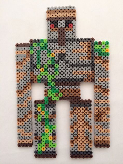 Minecraft Iron Golem perler beads Iron Beads Minecraft, Hama Beads Patterns Minecraft, Minecraft Perler Bead Patterns Templates, Minecraft Hama Beads Pattern, Pyssla Minecraft, Perler Minecraft, Perler Bead Minecraft, Minecraft Perler Bead Patterns, Perler Beads Minecraft