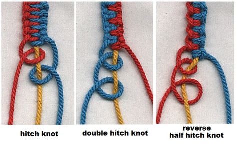 knotted belt How To Do Macrame, Hitch Knot, Half Hitch Knot, Macrame Knots Tutorial, Knots Tutorial, Pola Gelang, Coffee Crafts, Macrame Knot, Friendship Bracelets Diy