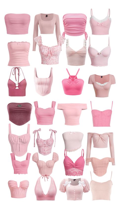 Pink Beach Aesthetic Outfits, Pink Tops Aesthetic, Pink Top Outfit Aesthetic, Pink Top Outfit, Pink Girly Outfits, Preppy Summer Outfits, Cute Dress Outfits, Shein Outfits, Cute Lazy Day Outfits