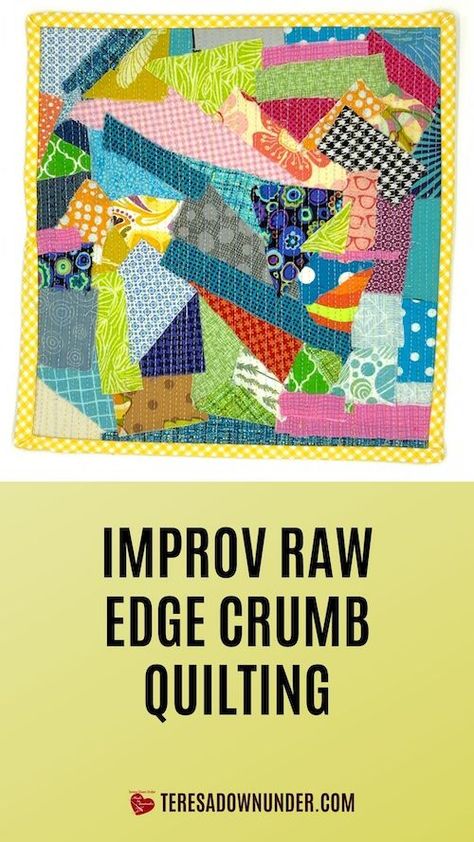 Improv RAW EDGE/CRUMB QUILTING paper piecing video tutorial | Sewn Up Crumb Quilting, Crumb Quilt, Improv Quilting, 9 Patch Quilt, Fabric Origami, Fusible Interfacing, Foundation Piecing, Sewing Blogs, Patch Quilt