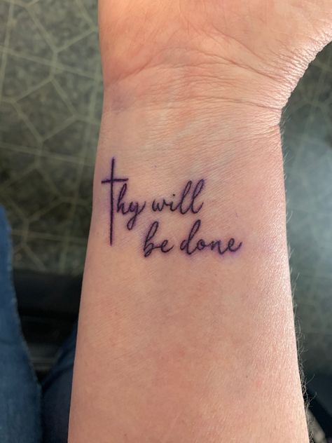 I Will Fear No Evil Tattoo Hebrew, Thy Will Be Done Tattoo, Best Tattoos For Women Classy, Biblical Tattoos For Women Small, October Tattoos, Christian Tattoos Small, Faith Tattoos, Scripture Tattoos, Grace Tattoos