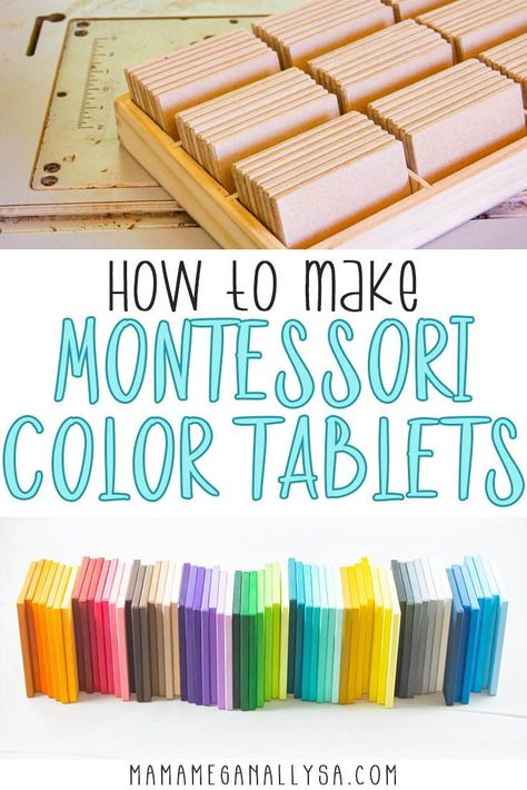 One of the most beautiful Montessori materials is the sets of color tablets. They are a beautiful way of teaching color in a more concrete way that toddlers can literally grasp! Diy Wood Montessori Toys, Diy Montessori Placemat, Cardboard Montessori, Montessori Wooden Toys Diy, Montessori Activities Diy, Cricut Montessori, Diy Montessori Materials, Dollar Tree Montessori, Diy Toys For Toddlers