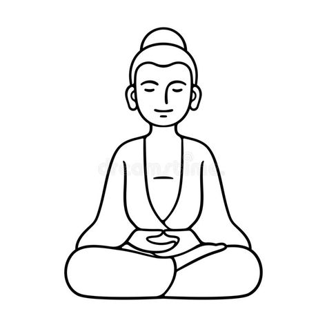 Statue Drawing Easy, Statue Drawing, Buddha Flower, Buddha Drawing, Chinese Buddha, Black And White Line Art, Galaxies Wallpaper, White Line Art, Buddhist Meditation