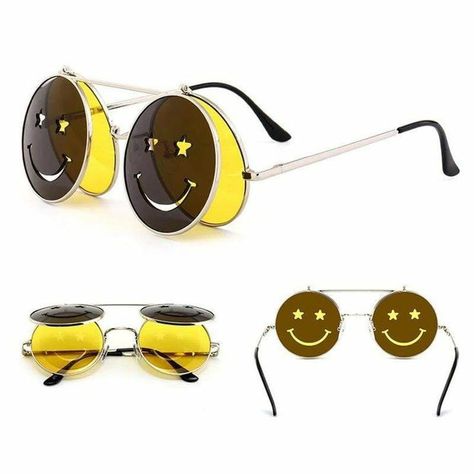 Goth Sunglasses, Glasses Design, Funky Glasses, Steampunk Sunglasses, Cute Sunglasses, Cool Glasses, Fashion Eye Glasses, Funky Outfits, Stylish Glasses