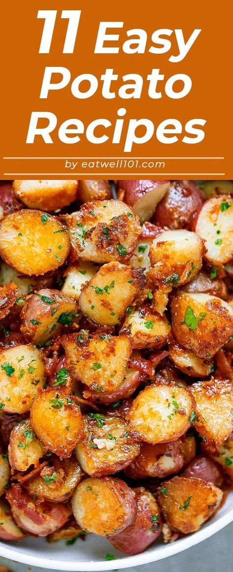 Quick and Easy Potato recipes – These potato recipes make the perfect partner for all manner of roasted meats and stews. CLICK HERE to Get the Recipes Quick And Easy Potato Recipes, Small Potatoes Recipe, Quick Potato Recipes, Potato Recipes Crockpot, Russet Potato Recipes, Potato Side Dishes Easy, Bombay Potatoes, Perfect Roast Potatoes, Fry Food