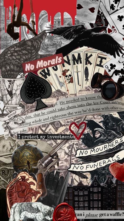 Six Of Crows Collage, Six Of Crows Wallpaper Iphone, Crow Aesthetic Wallpaper, Six Of Crows Background, Six Of Crows Lockscreen, Six Of Crows Aesthetic Wallpaper, Six Of Crows Poster, Crow Wallpapers, Six Of Crows Wallpaper