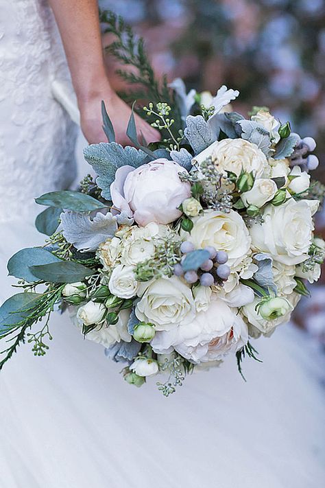 Trend Alert For Winter: Silver And Grey Wedding Bouquets ❤ We've prepared wonderful trending grey wedding bouquets for you. They will look gorgeous with white snow for sure. See more: http://www.weddingforward.com/grey-wedding-bouquets/ #weddings #bouquets Winter Wedding Bouquet, Bouquet Bride, Winter Bouquet, Flowers And Greenery, Winter Wedding Flowers, Winter Wedding Inspiration, Winter Wonderland Wedding, Foto Tips, Gray Weddings