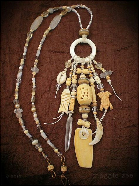 Found Object Jewelry, Talisman Jewelry, Amulet Necklace, Assemblage Jewelry, Bone Beads, Clay Jewelry, Bead Necklace, Artisan Jewelry, Handmade Necklaces