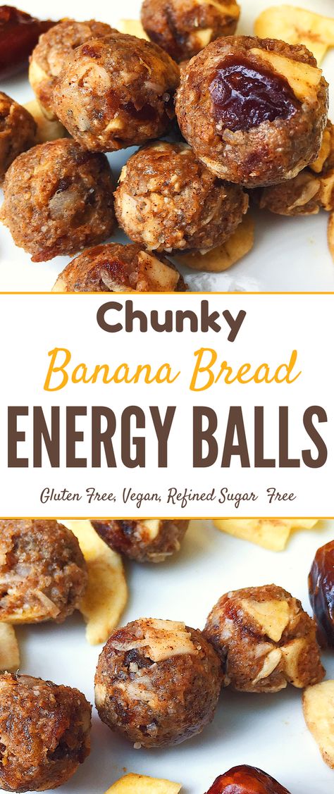 Need a #healthy snack? These #glutenfree banana bread #nobake energy balls are #allergyfriendly,# vegan refined #sugarfree...and SUPER yummy! Energy Balls Gluten Free, Bread Flavors, Healthy Energy Balls, No Bake Energy Balls, Vegan Athlete, Vegan Energy Balls, No Bake Energy, Energy Balls Healthy, Gluten Free Banana Bread