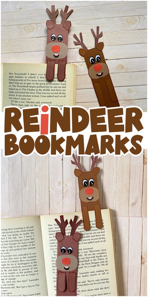 Get your kids excited about reading by making these reindeer bookmarks. They are quick, easy to make, and can be used in multiple ways! Use it as a bookmark, attach them to gifts or hang on the tree - you get two designs with this free printable template! Holiday Bookmarks For Kids, Bookmarks Diy Christmas, Christmas Book Marks Printable Free, Bookmarks Handmade Christmas, Christmas Bookmark Ideas, Diy Christmas Bookmarks, Christmas Bookmarks Printable Free, Christmas Bookmarks Diy, Crochet Animal Bookmarks