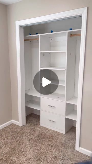 AV Wood Designs on Instagram: "Quick custom closet upgrade…  Dm to inquire..  • • #woodworking #custom #handmade #closetmakeover #closet #closetorganization #closetgoals #closetdesign #diy #closetideas #wooddesign #woodfurniture #homestorage #finewoodworking #wood #melamine #process" Closet Self Storage Ideas, Diy Bedroom Wardrobe Ideas, Custom Closet Design Small, Building Drawers In Closet, Closets For Small Bedrooms, Small Narrow Walk In Closet Ideas Layout, Small Closet Upgrade Diy, Closet Redesign Ideas, Diy Closet Dresser