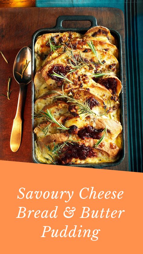 Bread Butter Pudding, Savoury Bread, Cheese Christmas, Cheese Pudding, Puding Roti, Savory Bread Puddings, Delicious Pizza Recipes, Butter Pudding, Savory Cheese