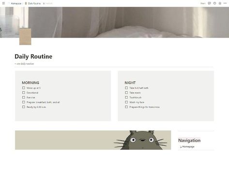 #Organisation #Daily_Routine_Notion_Template #Notion_Routine_Ideas #Notion_Daily_Routine My Notion Setup, Notion Routine Ideas, Notion Daily Routine, Notion Pages Aesthetic, Notion Routine Template, Notion Routine, Routine Notion Template, Daily Routine Aesthetic, Notion Hacks