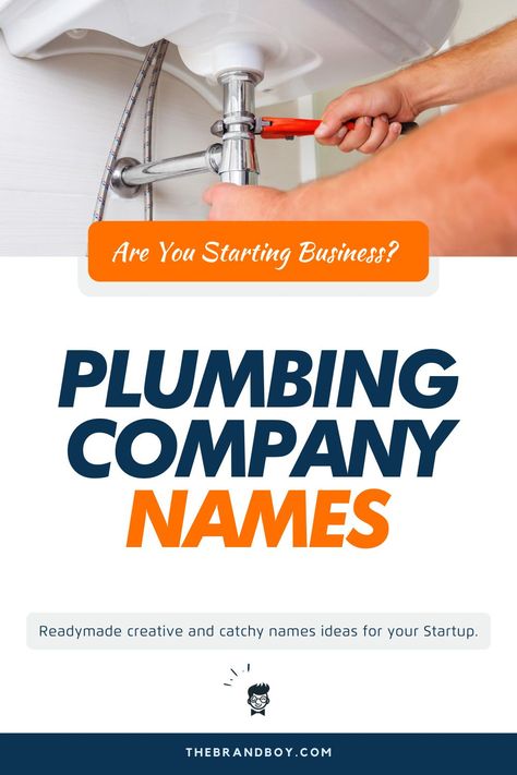 High demand for plumbers means that there are many opportunities for starting your own plumbing business. #SmallBusinessNames #BusinessNamesIdeas #NamesIdeas #BusinessNames #PlumbingCompanyNames Starting A Plumbing Business, Creative Company Names, Plumbing Business, Company Name Ideas, Plumbing Companies, Catchy Names, Creative Names, Business Essentials, Creative Company