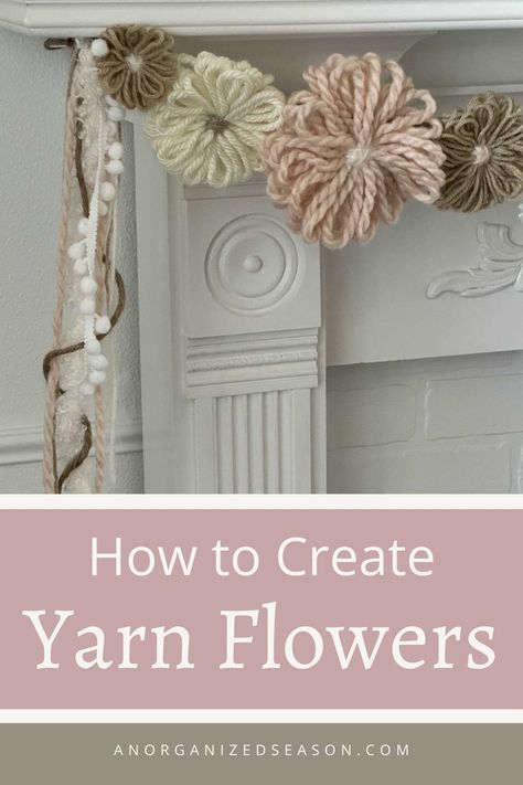 Get ready to have some fun with yarn! 😄 Learn how to make beautiful yarn flowers for all your DIY projects or gifts for special people 🎁. These flowers are simple to make, and you'll be amazed at how stunning they look 🌺. Please pin this and follow us for more DIY inspiration! How To Make Yarn Flowers, Easy Home Crafts For Adults, No Knit Yarn Crafts, Acrylic Yarn Knitting Projects, Diy Christmas Decorations With Yarn, Yarn Flowers Diy How To Make, Flower Weaving Pattern, How To Make Pom Poms With Yarn Video, Diy Christmas Yarn Crafts