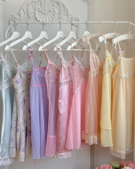 violette’s vintage lingerie. (@violettewears) • Instagram photos and videos Girly Lingerie, Lingerie Closet, Ethereal Goddess, Pastel Lingerie, Vintage Sleepwear, Feminine Clothes, Vintage Nightgown, Pink Life, Slip Dresses