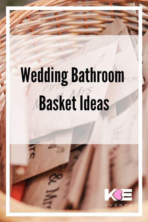 Wedding Bathroom Basket List, Wedding Bathroom Basket Ideas, Bathroom Basket Ideas, Reception Bathroom Basket, Wedding Reception Bathroom, Wedding Welcome Baskets, Guest Basket, Bathroom Basket Wedding, Bathroom Basket