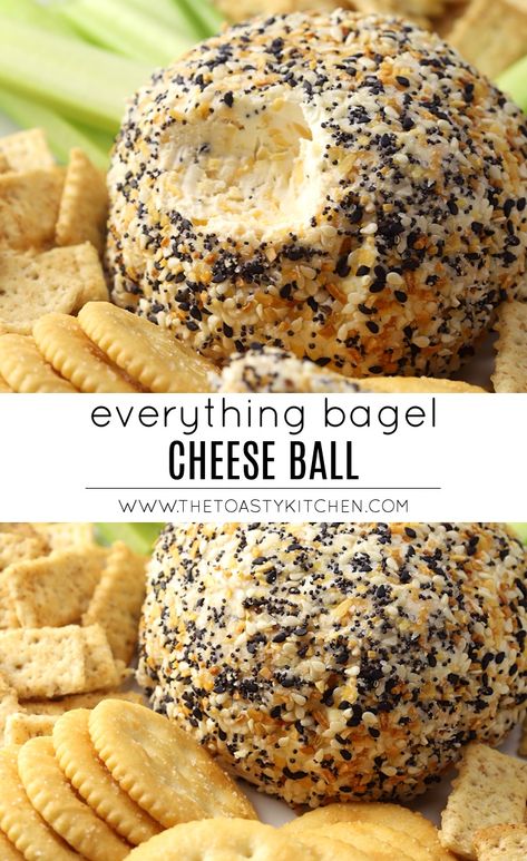 Everything Bagel Cheese Ball, Cheese Ball Recipes Easy, Bagel Chips, Everything Bagel Seasoning, Bagel Seasoning, Cheese Ball Recipes, Cold Appetizers, Finger Food Appetizers, Balls Recipe