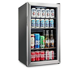 Set up a convenient spot to store cold beverages with this compact mini fridge that makes entertaining a breeze. From Ivation. Mini Drink Fridge, Tiny Fridge, Drink Fridge, Chilled Beer, Beverage Fridge, Beer Fridge, Mini Refrigerator, Interior Led Lights, Beverage Refrigerator