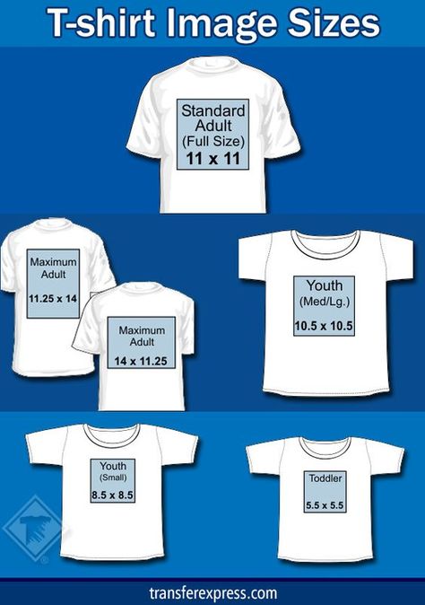 Sizing chart with several common sizes for design images added to t-shirts. Learn more at TransferExpress.com Htv Shirts, Sublimacion Ideas, Projets Cricut, Logo Placement, Shirt Image, Silhouette Tutorials, Textil Design, T Shirt Image, Vinyl Shirts