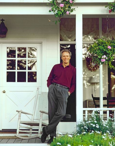 Clint Eastwood Pictures, Actor Clint Eastwood, Nantucket Style Homes, Mission Style Homes, Restored Farmhouse, California Ranch, Scott Eastwood, Carmel California, Photo Restoration