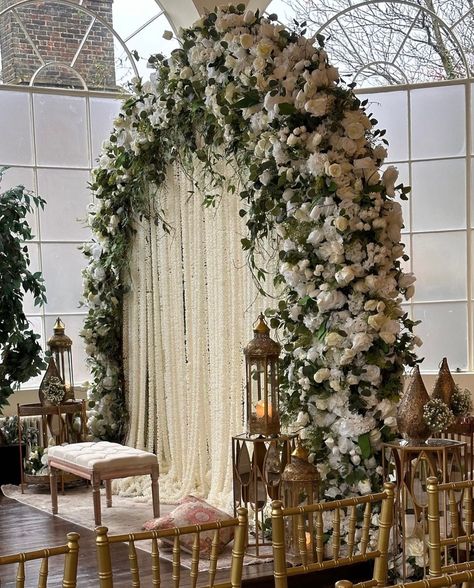 Picture this: A stunning Nikkah decked out in florals, creating the ultimate backdrop for saying 'I do' to the love of your life. @royalaffairsuk brought this beautiful vision to life. 🤍✨

🔗 TAP LINK IN BIO to find wedding suppliers on KhushWedding.com

Decor: @royalaffairsuk
#weddingdecor #asianweddingdecor #indianweddingdecor #ukweddingdecor #pakistaniwedding #pakistaniweddingdecor #indianwedding #weddingstage #nikkahsetup #nikkahstage #nikkahceremony Asian Wedding Backdrop, Cambridge Mosque Nikkah, Outside Nikkah, Nikkah Set Up, Nikah Setup, Nikkah Inspiration, Nikkah Board, Muslim Wedding Decorations, Nikkah Decor