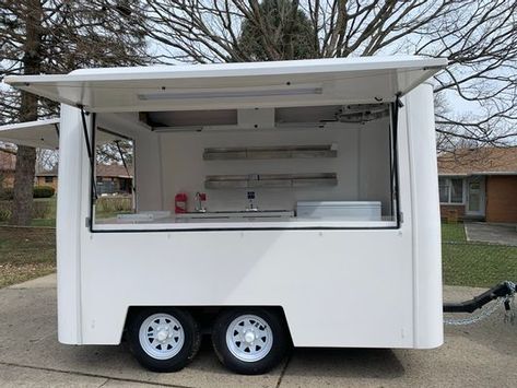 Fully Equipped, Ready-to-go Food Trailer - Fiber Core / Custom Made / 2020 - For Sale - Roaming Hunger Ice Cream Kiosk, Food Carts For Sale, Starting A Food Truck, Custom Food Trucks, Food Trailer For Sale, Mobile Coffee Shop, Food Truck For Sale, Food Cart Design, Concession Food