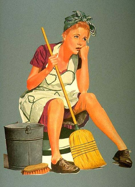 Chore Schedule, Vintage Housewife, Cleaning Lady, Domestic Goddess, Cleaners Homemade, Foto Vintage, Household Chores, Cleaning Checklist, Norman Rockwell