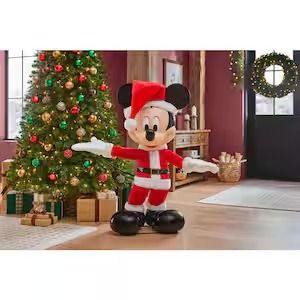 4 ft. Animated Mickey Christmas Animatronics, Mickey Mouse Christmas Decorations, Mouse Christmas, Mickey Mouse Christmas, Disney Food Blog, Different Holidays, Loving Family, Disney Holiday, Indoor Christmas Decorations