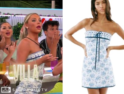 Love Island (USA): Season 6 Episode 19 Liv's Blue Strapless Dress Love Island Fashion, Love Island Dresses, Love Island Outfits, Love Island Usa, Island Dresses, Fall Ball, Escape The Night, Island Dress, Island Outfit