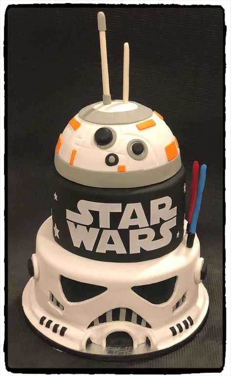 Star Wars Bb8 Cake, Star Wars Bday Cake, Clone Trooper Cake, Gateau Star Wars, Star Wars Birthday Cakes, Star Wars Cakes Birthday Boys, Simple Star Wars Cake, Birthday Cake Star Wars, Pastel Star Wars