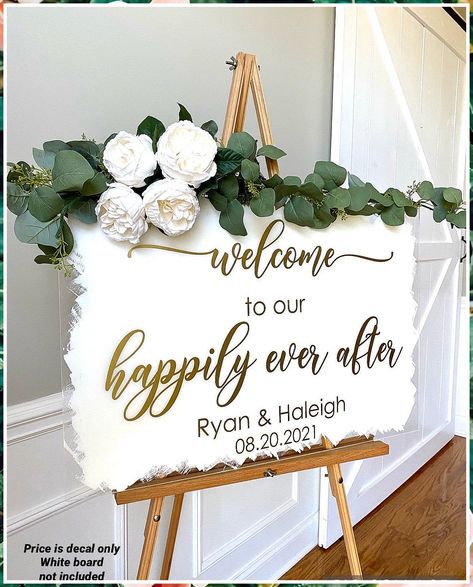 Wedding Signs - Have you ever feel like you're wasting your time looking? Visit to get what you desire from one of the worlds largest online store! Take action IMMEDIATELY! Welcome To My Wedding Sign, Happily Ever After Backdrop, Wedding Here Sign, Welcome Sight Wedding, Entry Wedding Sign, Wedding Easel Decoration Ideas, Glass Wedding Sign Diy, Pictures For Wedding Decor, Wedding Decor Welcome Sign