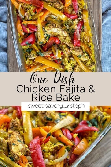 Chicken On The Stove, Chicken Fajitas Oven, One Dish Chicken, Cleaning Pots And Pans, Oven Fajitas, Seasoned Chicken Breast, Rice Bake Recipes, Chicken Rice Bake, Healthy Chicken Pot Pie