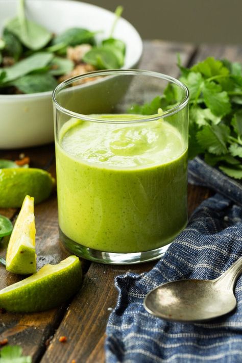 Cilantro Lime Dressing Recipe, Avocado Cilantro Lime Dressing, Dip For Veggies, Avocado Taco, Oh Sweet Basil, Flavored Olive Oil, Cilantro Lime Dressing, Avocado Dressing, Veggie Dip