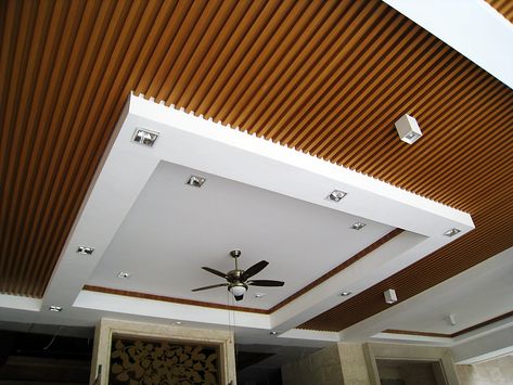 Best WPC planks | PVC panel ceiling design | Smart locks | Hyderabad Wpc Wall Panel Living Room, Pvc Wooden Ceiling, Ceiling Wood, Pvc Ceiling Panels, Pvc Ceiling Tiles, Panel Ceiling, Wooden Ceiling Design, False Ceiling Bedroom, Pvc Ceiling Design